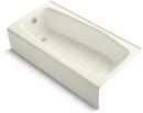 KOHLER Biscuit 60 x 30-1/4 in. Soaker Alcove Bathtub Left Drain 