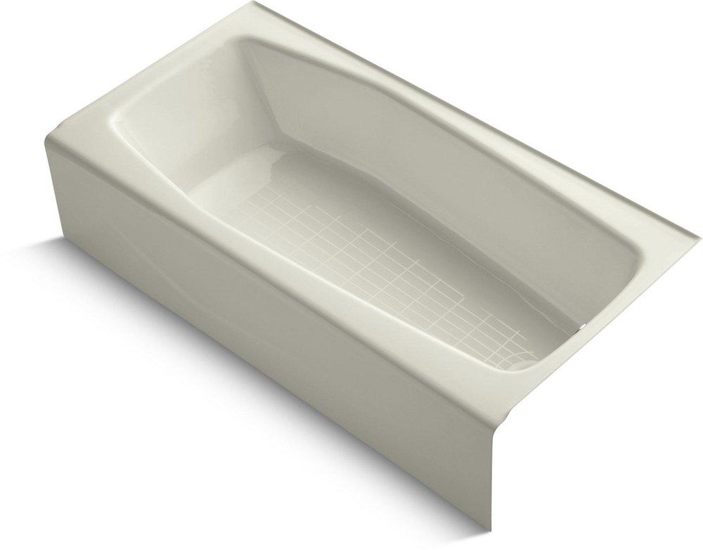KOHLER Biscuit 60 x 30-1/4 in. Soaker Alcove Bathtub with Right Drain 