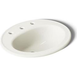 20-1/4 in. Drop-in Oval Vitreous China Bathroom Sink in Biscuit
