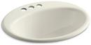 19-1/4 in. Drop-in Oval Cast Iron Bathroom Sink in Biscuit