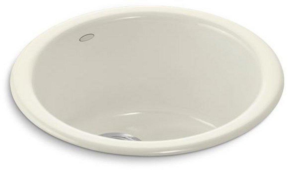 KOHLER Biscuit 18-3/8 x 18-3/8 in. Drop-in and Undermount Cast Iron Bar Sink 