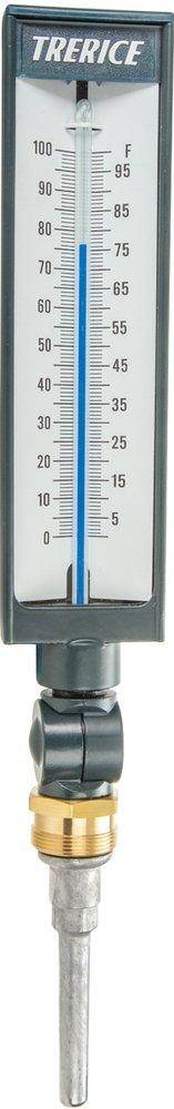 H.O. Trerice Black 3-1/2 in. 0-100 Degree F Adjustable Angle Thermometer 