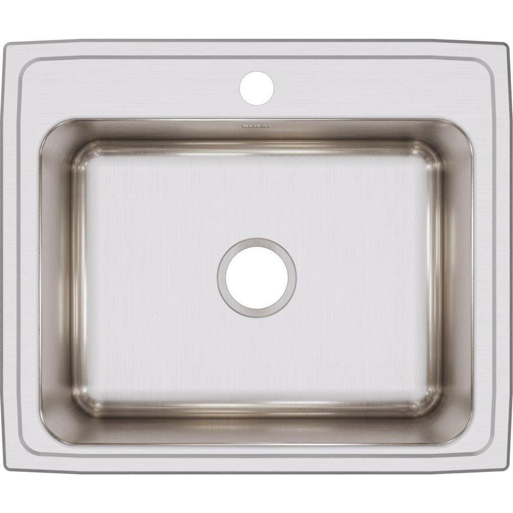 Elkay Lustrous Satin 25 x 21-1/4 in. Stainless Steel Single Bowl Drop-in Kitchen Sink in Lustrous Satin 