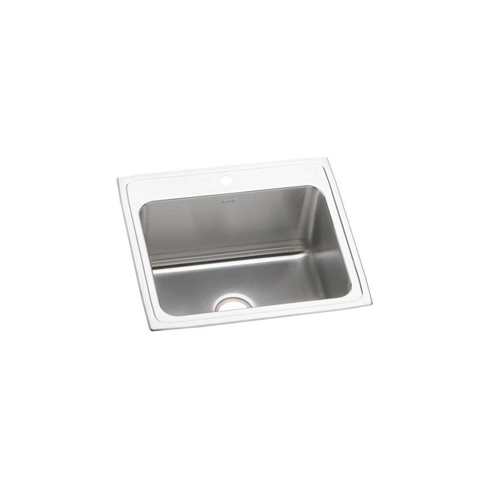 Elkay Lustrous Satin 25 x 21-1/4 in. Stainless Steel Single Bowl Drop-in Kitchen Sink in Lustrous Satin 