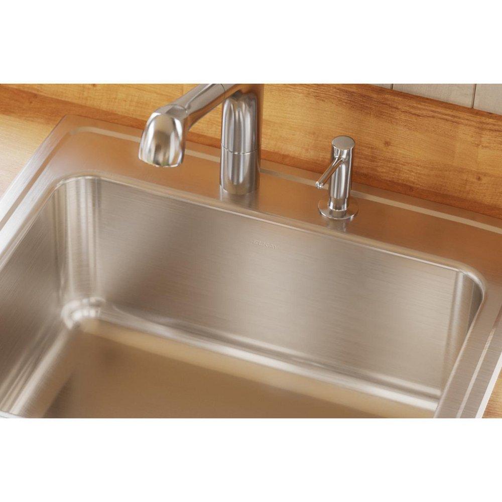 Elkay Lustrous Satin 25 x 21-1/4 in. Stainless Steel Single Bowl Drop-in Kitchen Sink in Lustrous Satin 