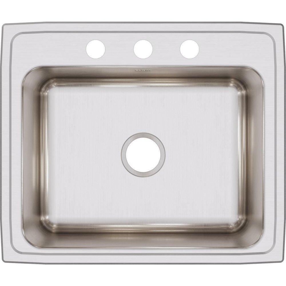 Elkay Lustrous Satin 25 x 21-1/4 in. Stainless Steel Single Bowl Drop-in Kitchen Sink in Lustrous Satin 