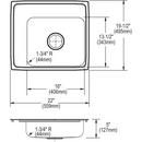 Elkay Lustrous Satin 19-1/2 x 22 in. Stainless Steel Single Bowl Drop-in Kitchen Sink in Lustrous Satin 