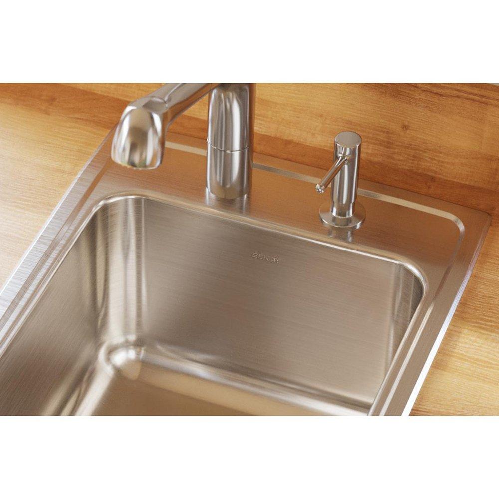 Elkay Lustrous Satin 17 x 20 in. Stainless Steel Single Bowl Drop-in Kitchen Sink in Lustrous Satin 
