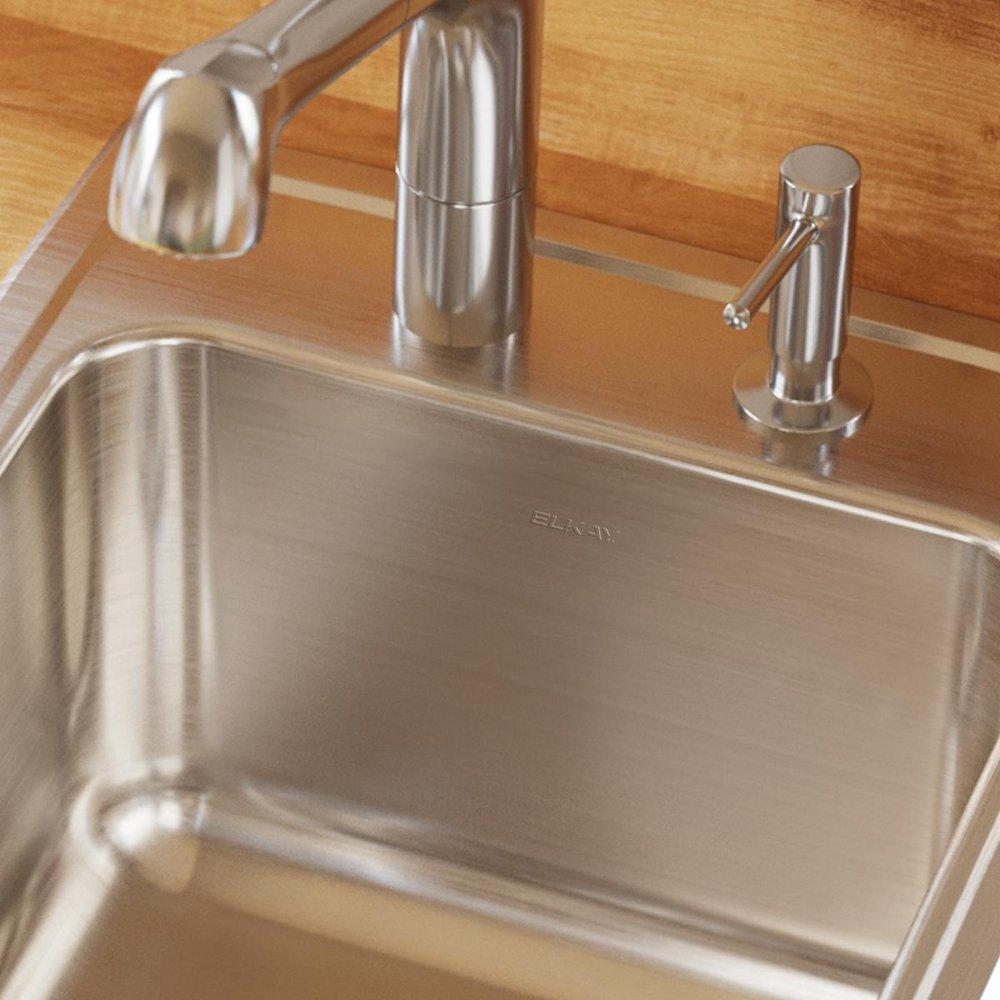 Elkay Lustrous Satin 17 x 20 in. Stainless Steel Single Bowl Drop-in Kitchen Sink in Lustrous Satin 