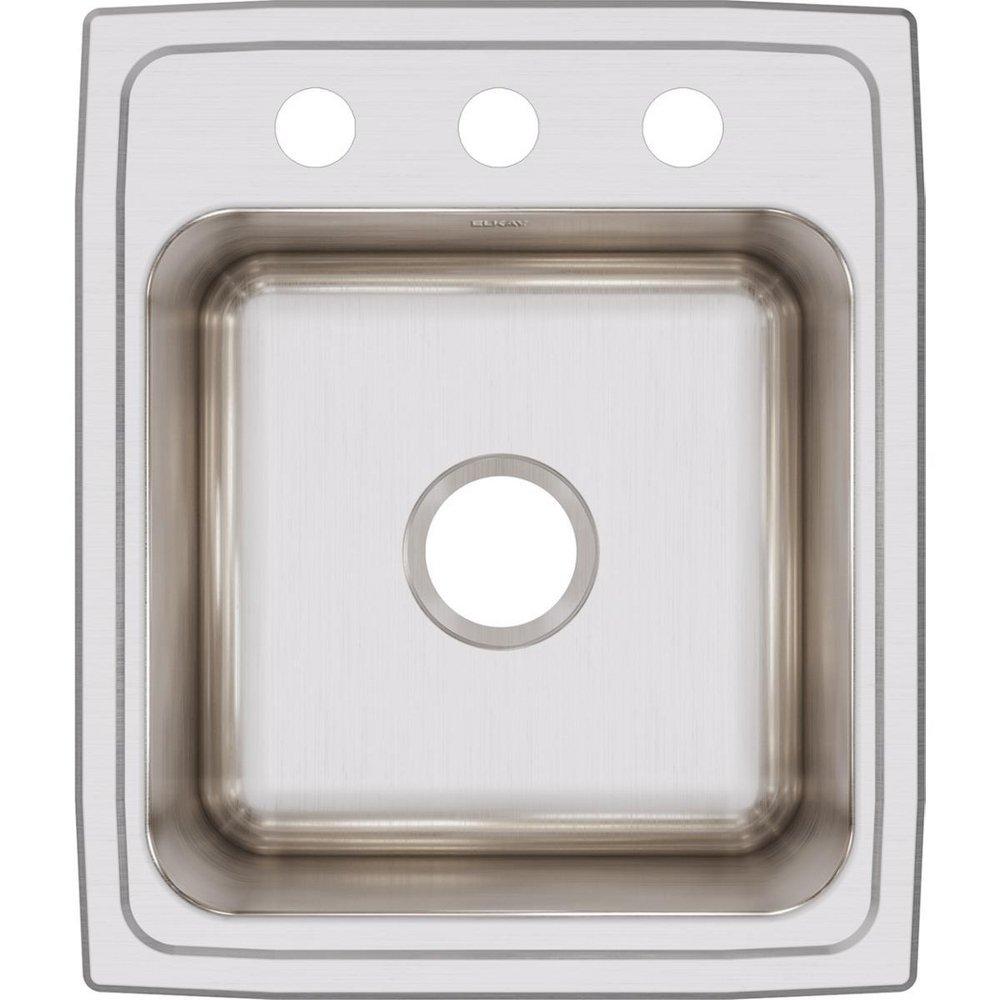 Elkay Lustrous Satin 17 x 20 in. Stainless Steel Single Bowl Drop-in Kitchen Sink in Lustrous Satin 