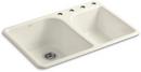 33 X 22 4 Hole Cast Iron SINK Executive Chef Biscuit