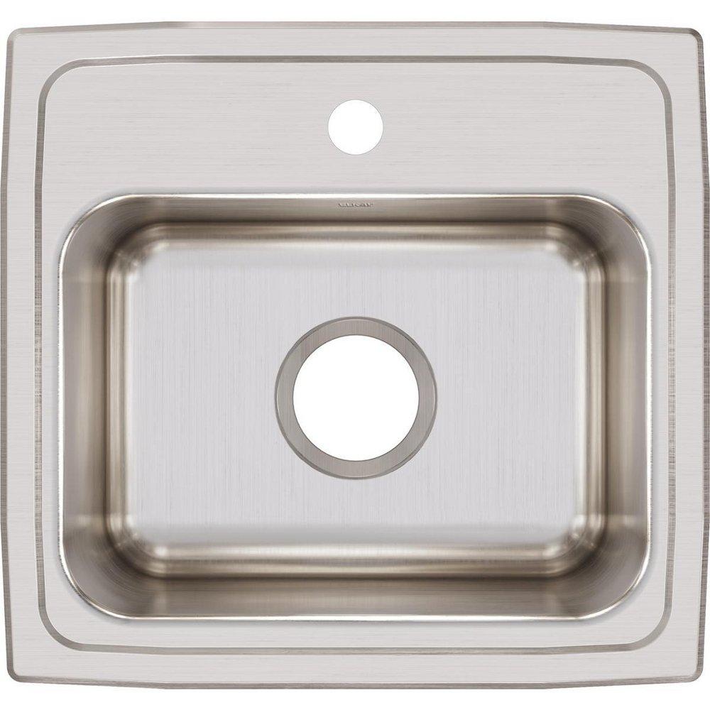 Elkay Lustrous Satin 17 x 16 in. Stainless Steel Single Bowl Drop-in Kitchen Sink in Lustrous Satin 
