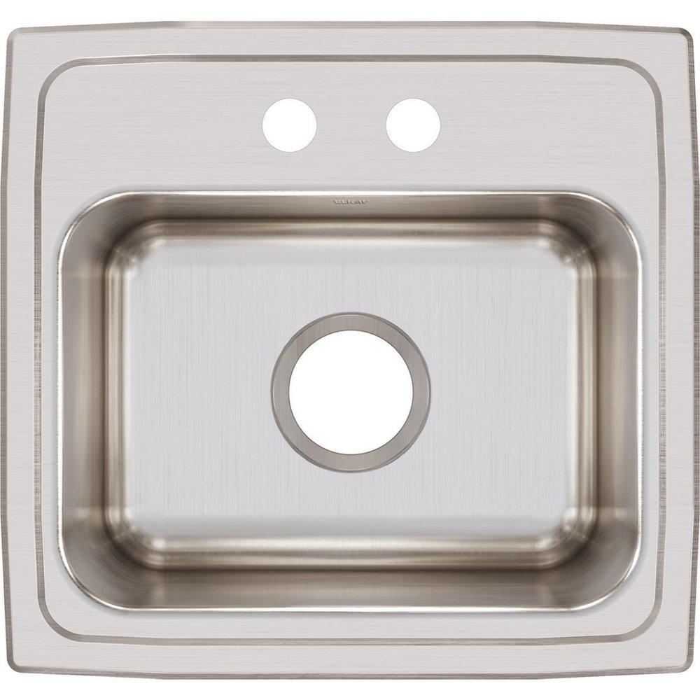 Elkay Lustrous Satin 17 x 16 in. Stainless Steel Single Bowl Drop-in Kitchen Sink in Lustrous Satin 