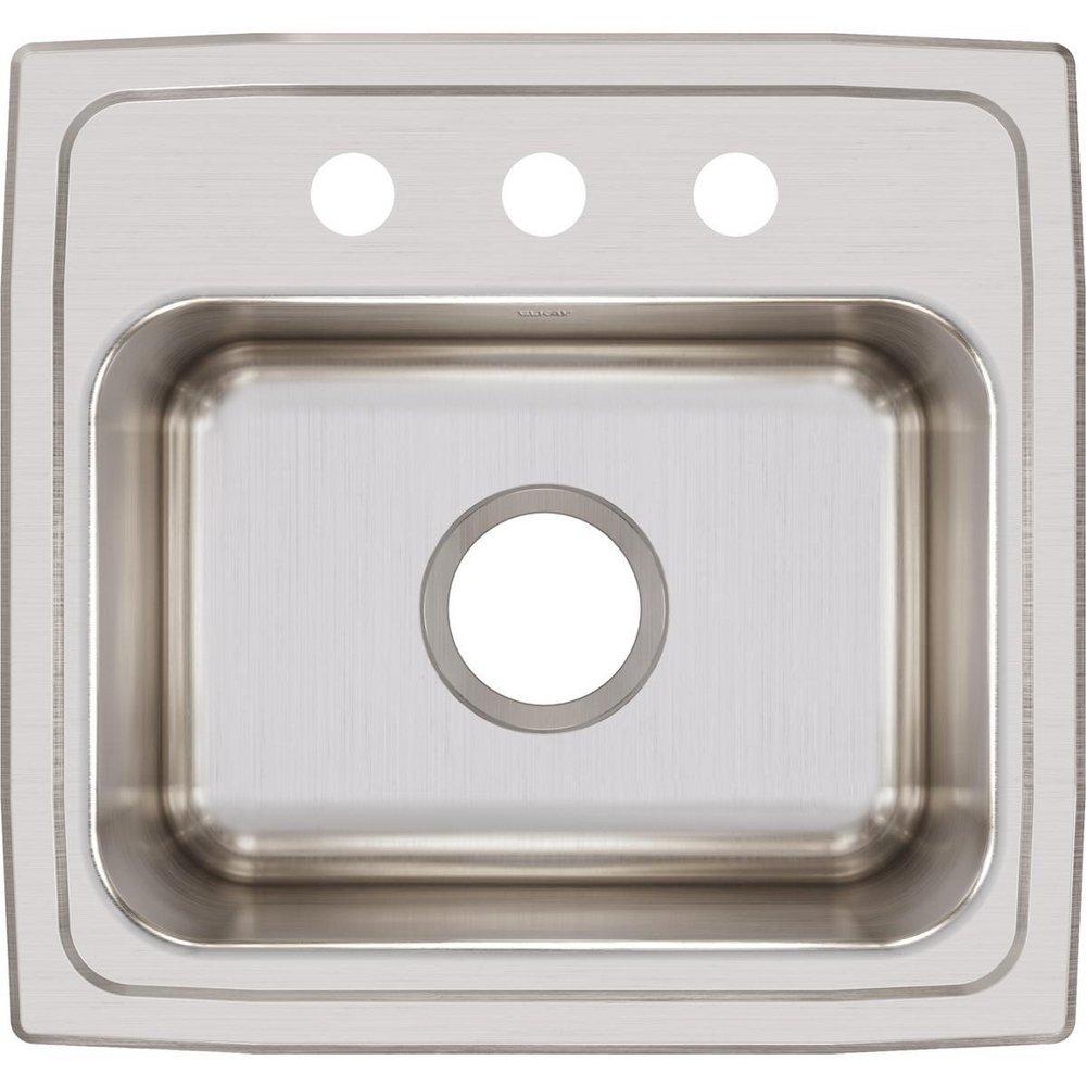 Elkay Lustrous Satin 17 x 16 in. Stainless Steel Single Bowl Drop-in Kitchen Sink in Lustrous Satin 