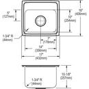 Elkay Lustrous Satin 17 x 16 in. Stainless Steel Single Bowl Drop-in Kitchen Sink in Lustrous Satin 