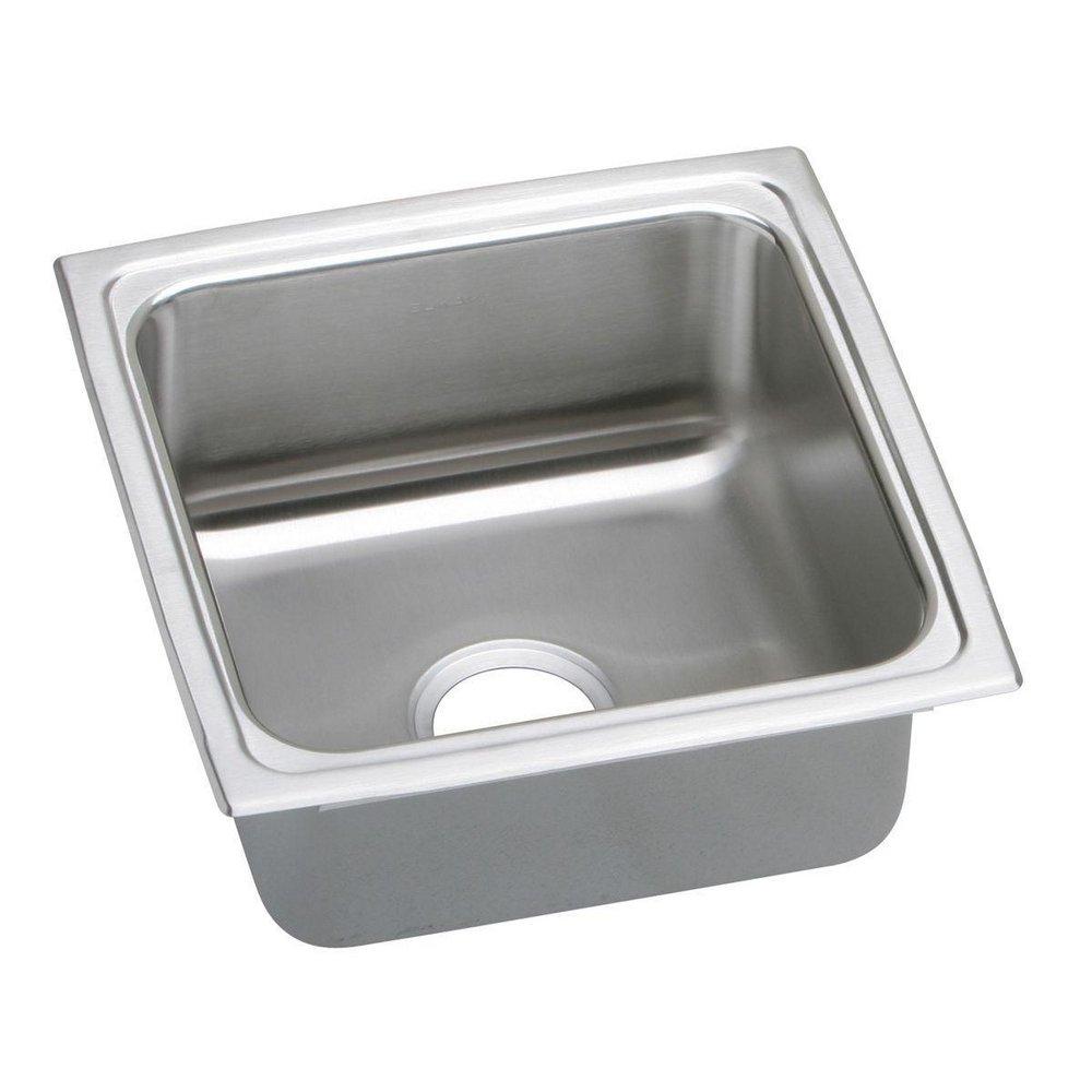 Elkay Lustrous Highlighted Satin No-Hole 1-Bowl Topmount Sink 