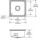 Elkay Lustrous Highlighted Satin No-Hole 1-Bowl Topmount Sink 