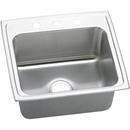3-Hole 1-Bowl Topmount Kitchen Sink with Center Drain