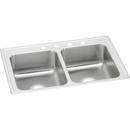 29 x 18 in. 2 Hole Stainless Steel Double Bowl Drop-in Kitchen Sink in Lustrous Satin