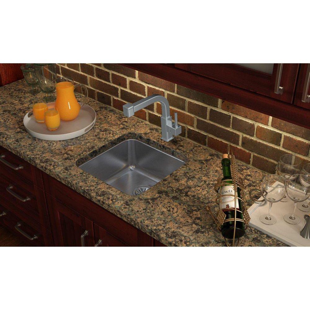 Elkay Lustrous Satin 18-1/2 x 18-1/2 in. Undermount Stainless Steel Bar Sink 