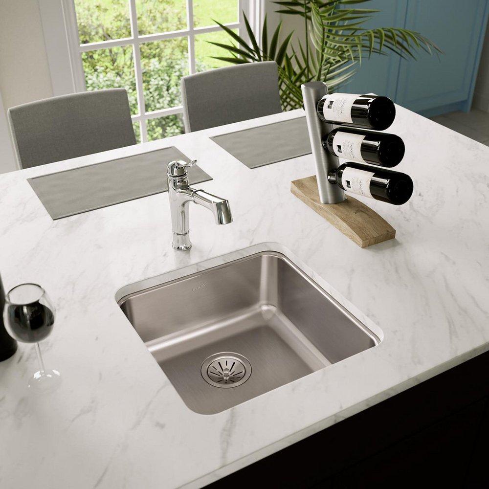 Elkay Lustrous Satin 18-1/2 x 18-1/2 in. Undermount Stainless Steel Bar Sink 