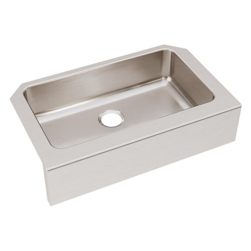 Elkay Lustrous Satin 33 x 20-1/2 in. Stainless Steel Single Bowl Farmhouse Kitchen Sink with Sound Dampening 