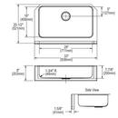 Elkay Lustrous Satin 33 x 20-1/2 in. Stainless Steel Single Bowl Farmhouse Kitchen Sink with Sound Dampening 