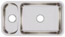 Elkay Lustrous Satin 32-1/4 x 18-1/4 in. No Hole Stainless Steel Double Bowl Undermount Kitchen Sink 