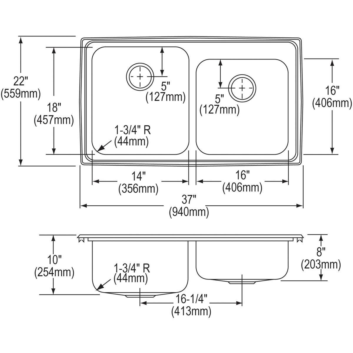 Elkay Lustrous Satin 14-1/2 x 11-3/4 in. Undermount Stainless Steel Bar Sink 
