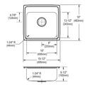 Elkay Lustrous Satin 19-1/2 x 19 in. Stainless Steel Single Bowl Drop-in Kitchen Sink in Lustrous Satin 