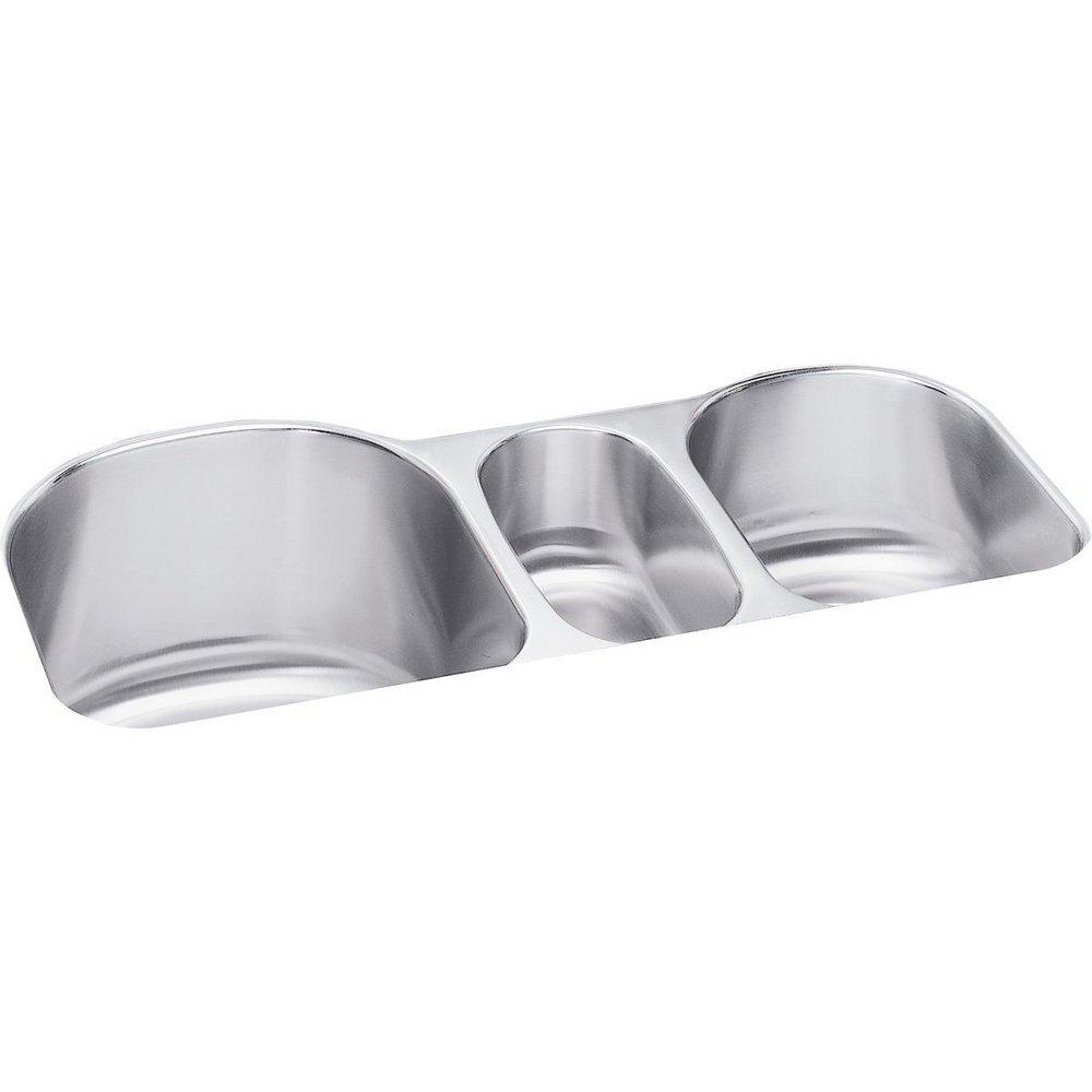 Elkay Lustertone 39-1/2 x 20 in. No Hole Stainless Steel Triple Bowl Undermount Kitchen Sink 