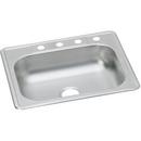 25 x 22 in. 2 Hole Single Bowl Self-Rimming or Drop-In 300 Stainless Steel Kitchen Sink with Center Drain in Satin