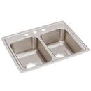 Elkay Lustrous Satin 25 x 19-1/2 in. Stainless Steel Double Bowl Drop-in Kitchen Sink in Lustrous Satin