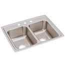 Elkay Lustrous Satin 25 x 19-1/2 in. Stainless Steel Double Bowl Drop-in Kitchen Sink in Lustrous Satin 