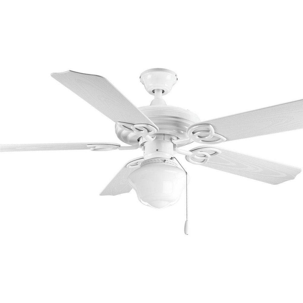Progress Lighting White 52 in. 5-Blade Outdoor Ceiling Fan 