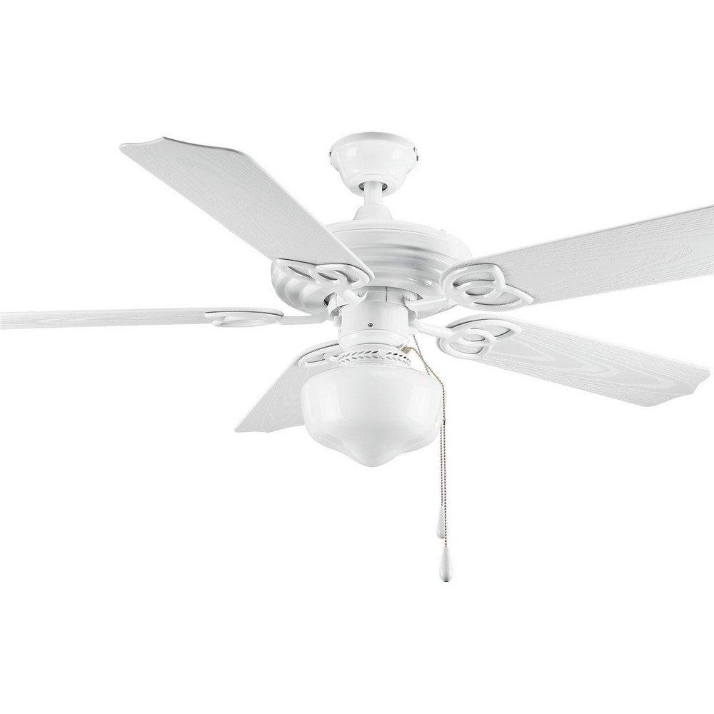 Progress Lighting White 52 in. 5-Blade Outdoor Ceiling Fan 