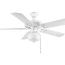 Progress Lighting White 52 in. 5-Blade Outdoor Ceiling Fan 