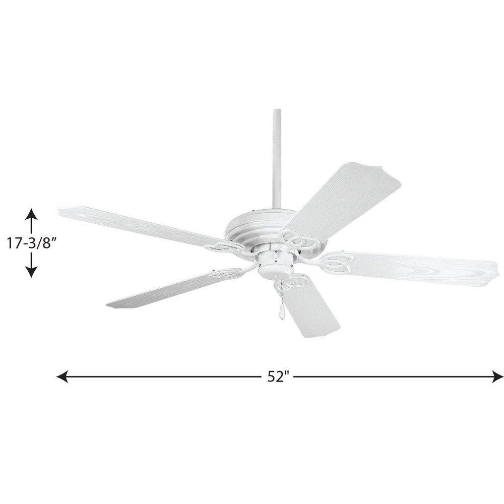 Progress Lighting White 52 in. 5-Blade Outdoor Ceiling Fan 