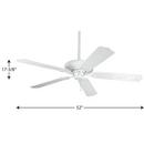 Progress Lighting White 52 in. 5-Blade Outdoor Ceiling Fan 