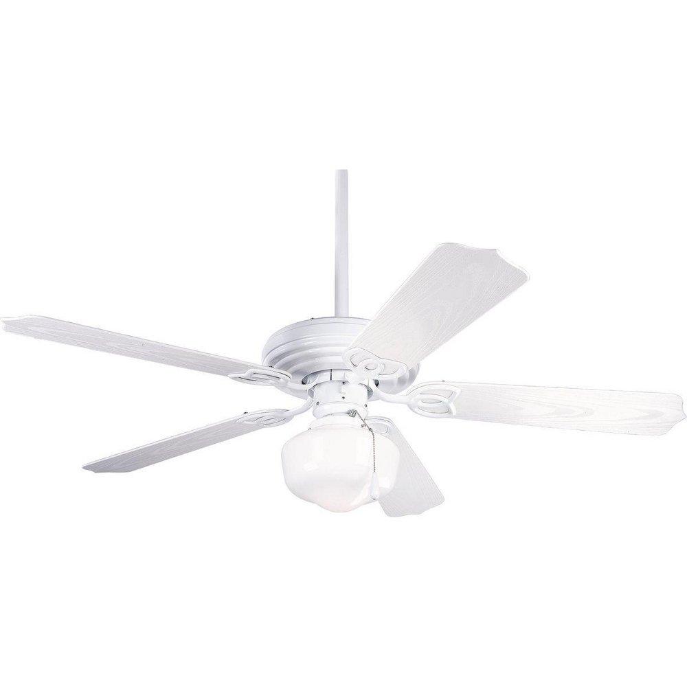 Progress Lighting White 52 in. 5-Blade Outdoor Ceiling Fan 