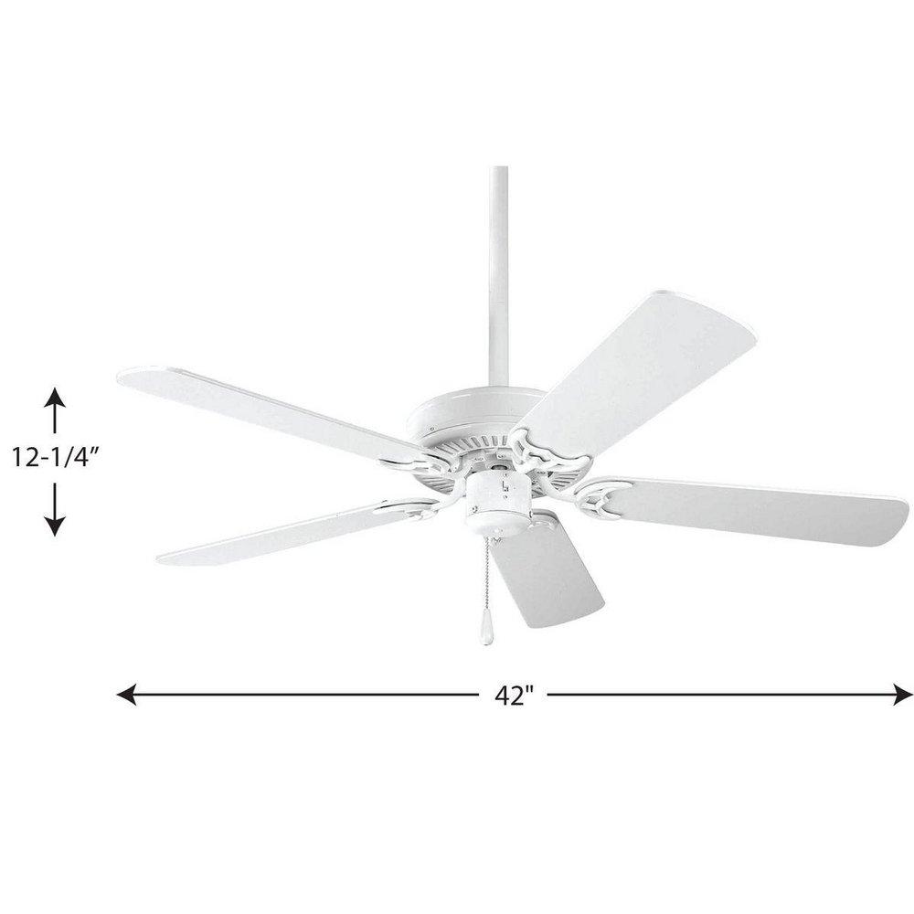 Progress Lighting White 42 in. 5-Blade Ceiling Fan 