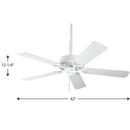 Progress Lighting White 42 in. 5-Blade Ceiling Fan 