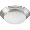 2 Light 60W CTC Fixture with Etched Alabaster Glass Brushed Nickel