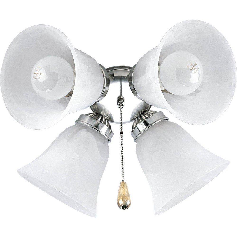 Progress Lighting Brushed Nickel 60W 4-Light Ceiling Fan Light Kit 
