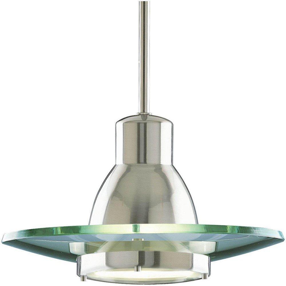 Progress Lighting Brushed Nickel 12-1/4 in. 75W 1-Light Medium E-26 Incandescent Pendant 