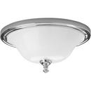 60 W 2-Light Medium Flush Mount Close-to-Ceiling Fixture in Polished Chrome