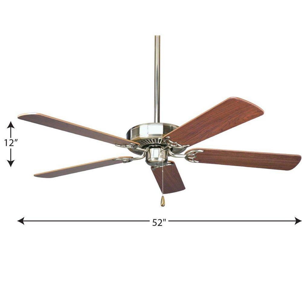 Progress Lighting Brushed Nickel 52 in. 5-Blade Ceiling Fan 