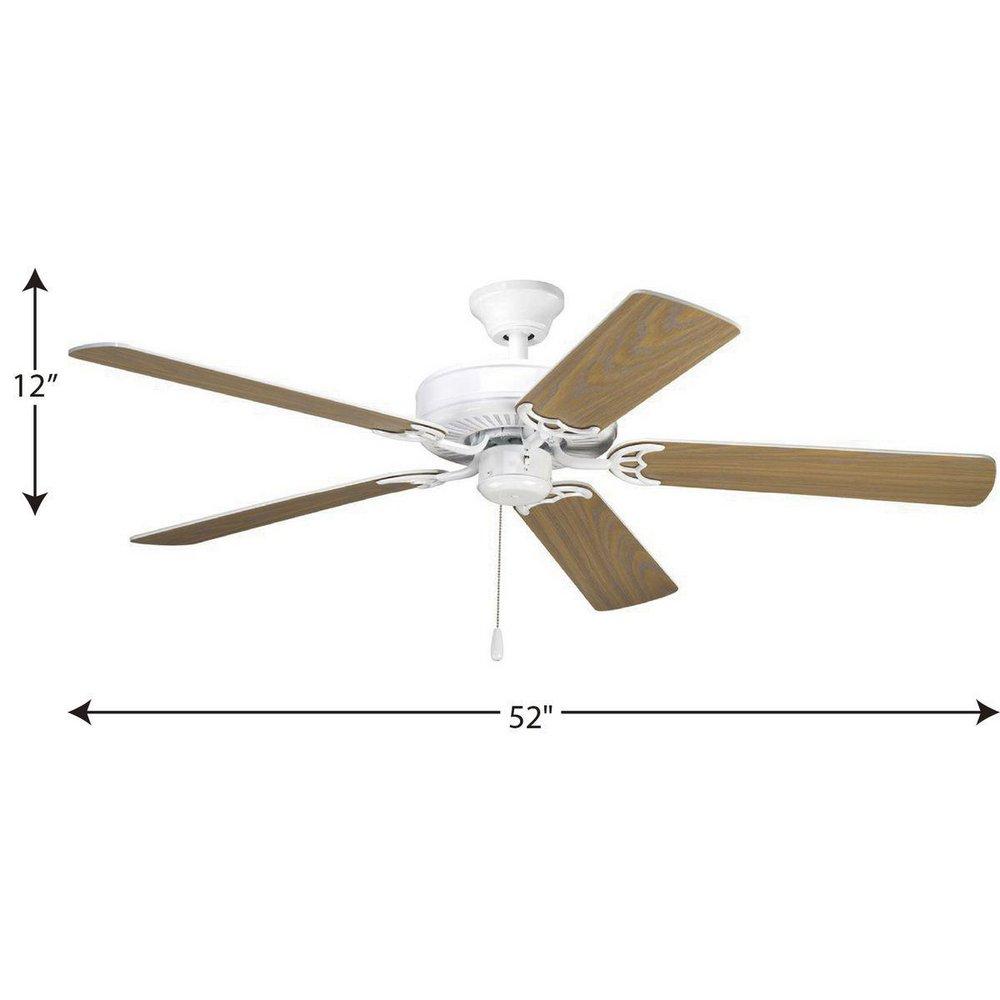 Progress Lighting White 52 in. 5-Blade Ceiling Fan 