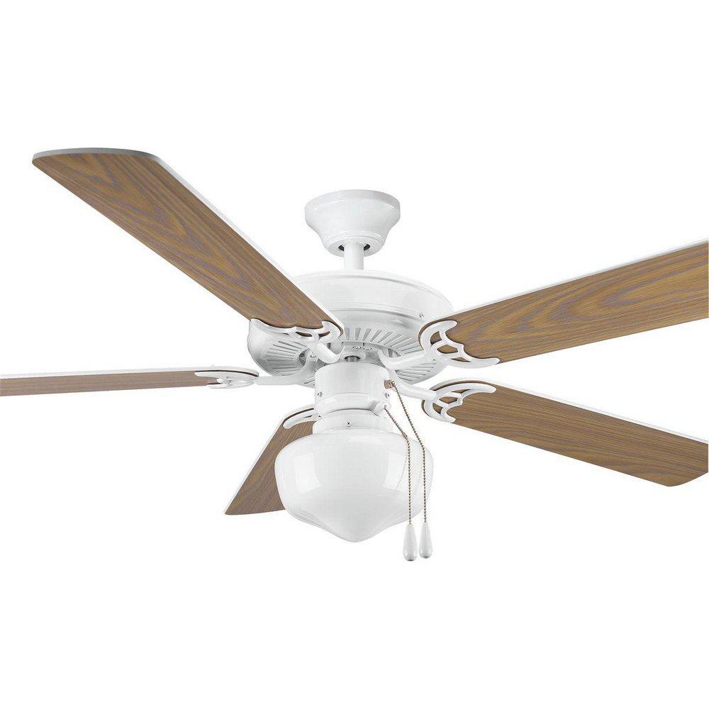Progress Lighting White 52 in. 5-Blade Ceiling Fan 