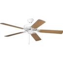 52 in. 5 Blade Fan with 3 Speed Reversible Motor and Reversible Blades White